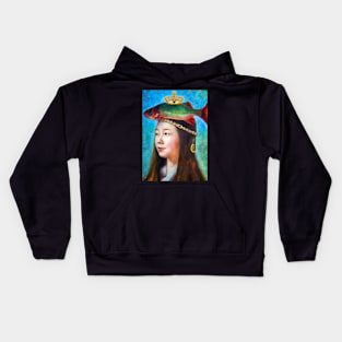 Women Fish Crown Kids Hoodie